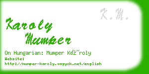 karoly mumper business card